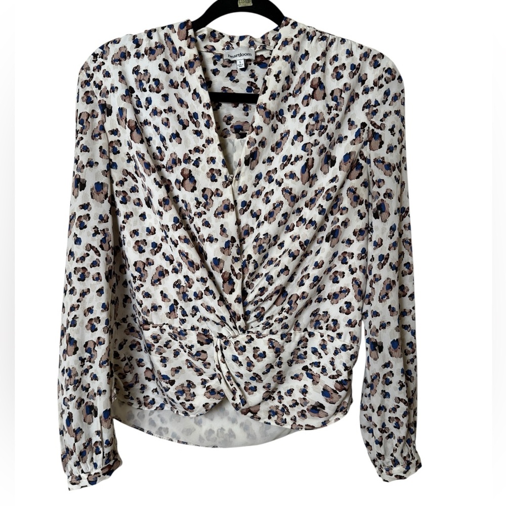* Heartloom White and Brown Leopard Print Blouse